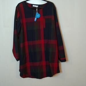 NWT Cupshe Plaid Side Pockets Roll Tab Sleeve Dress XXL. Career
